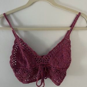 Forever 21 Pink/Orange/Purple knit bralette crop